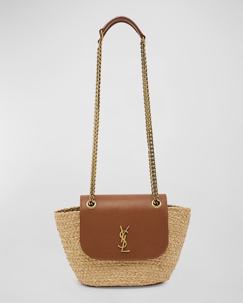 Saint Laurent Panier Medium YSL Tote Bag in Raffia | Neiman
