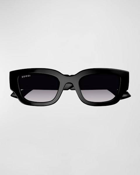 Gucci Oversized Rectangular Acetate Sunglasses | Neiman Marcus