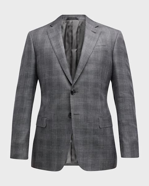 Stefano Ricci Men's Windowpane Single-Breasted Blazer Jacket | Neiman ...