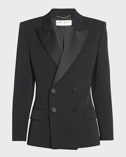 Saint Laurent Pinstripe Single-Breasted Blazer Jacket