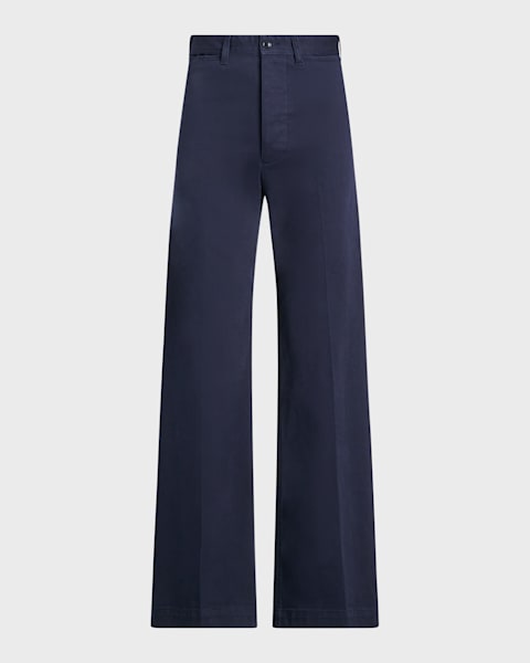 Polo Ralph Lauren Chino Wide-Leg Pants | Neiman Marcus