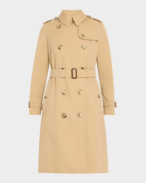 Burberry Ellingham Belted Flare Trench Coat | Neiman Marcus