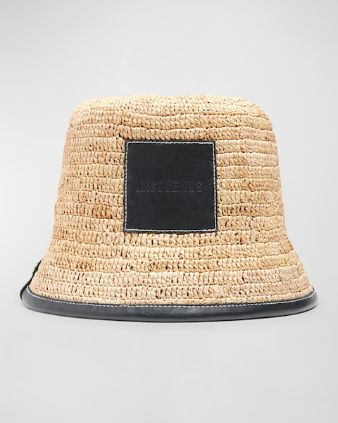 全国送料無料ギフト Jacquemus Le Bob Pesco Straw Bucket Hat | Neiman Marcus 帽子