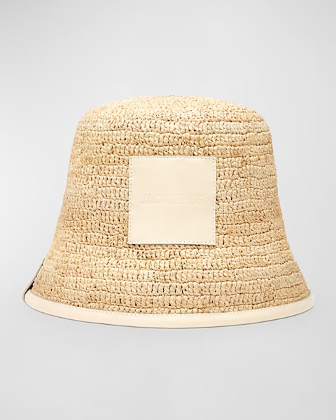 Maison Michel Austin Denim Strass Straw Cowboy Hat | Neiman