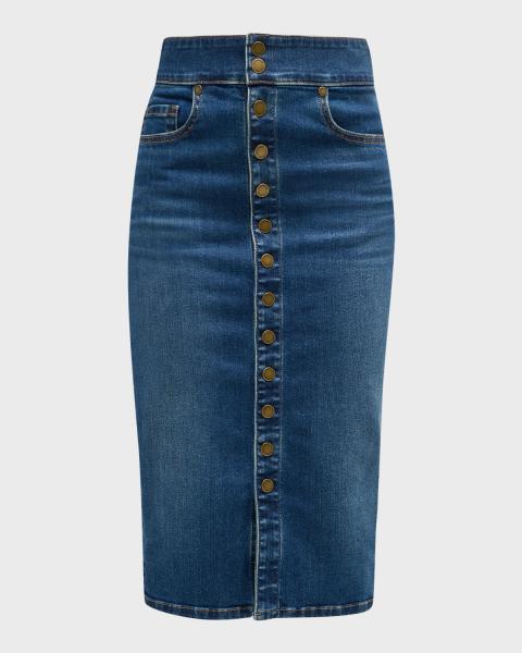Ramy Brook Anastasia Embroidered Denim Mini Skirt | Neiman Marcus