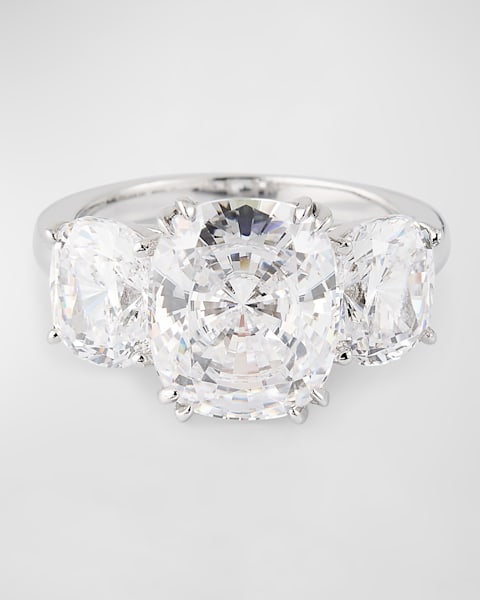 Canary Asscher Cubic Zirconia Ring, 13.00 TCW