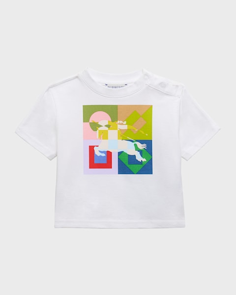 Burberry Boy's Cedar EKD Label Short-Sleeve Cotton T-Shirt, Size