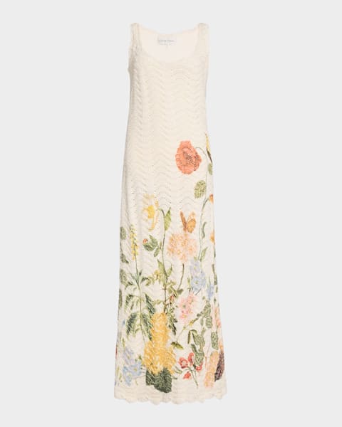 Versace Beige Whisper Barocco Pleated Dress main image 1