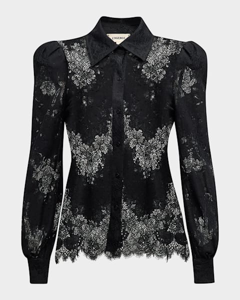 laubeblanc ブラウス　Geometric Lace Blouse 3/1（土）20:00〜販売】 Geometric Lace Blouse STAFF身長:155cm