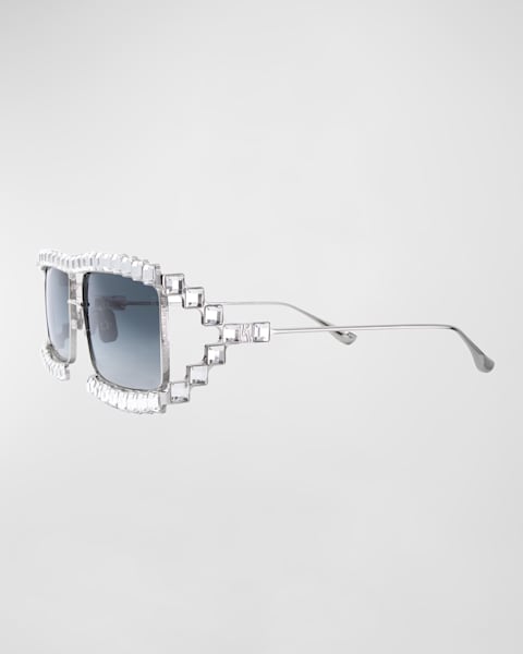BY FAR Rodeo Round Acetate Sunglasses | Neiman Marcus