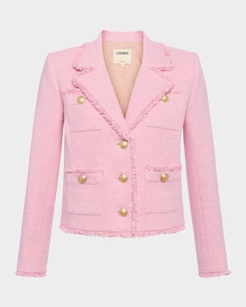 Versace Fancy Tweed Sleeveless Informal Jacket | Neiman Marcus