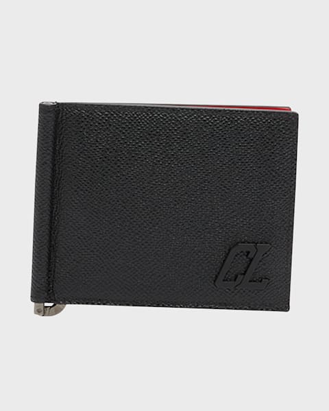 BALENCIAGA Logo-Print Cross-Grain Leather Billfold Wallet