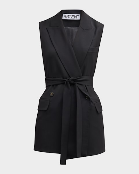 Theory New Divide Wool Hooded Vest | Neiman Marcus
