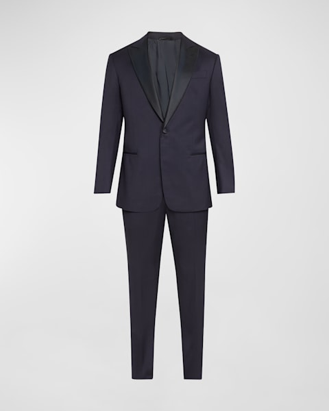 特別セーフ Contrast Men's Armani Emporio Notch Tuxedo Two-Piece Lapel 時計