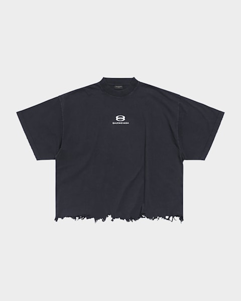 新品 BALENCIAGA Campaign T-Shirt Small Fit Balenciaga Campaign Small Fit T-Shirt in Dark Grey & White