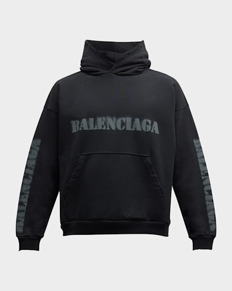 超安い Balenciaga Men's Marcus Neiman | Hoodie Logo Outline Metal トップス