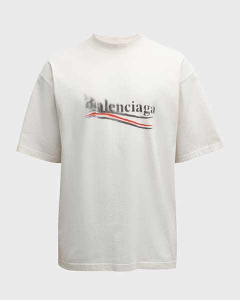 Balenciaga Men's Political Campaign Logo T-Shirt | Neiman Marcus