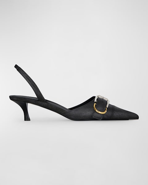 Givenchy Voyou Leather Buckle Slingback Pumps | Neiman Marcus