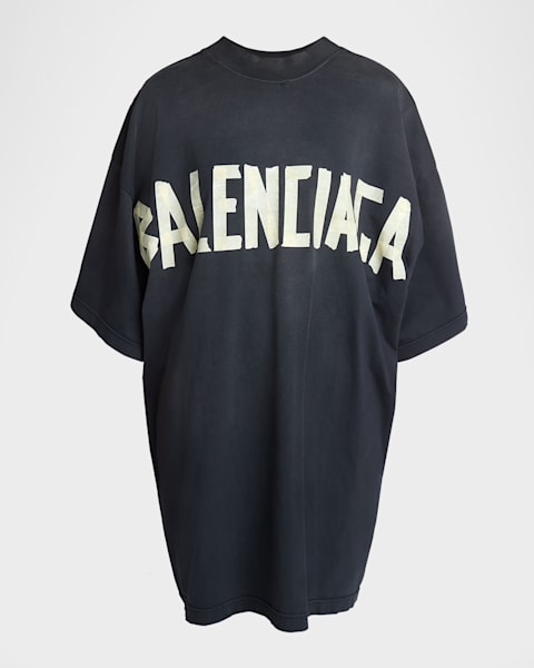 Balenciaga Optical Print Oversized Jersey T-Shirt | Neiman