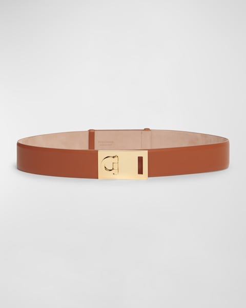 Ferragamo Hug Leather Skinny Belt | Neiman Marcus