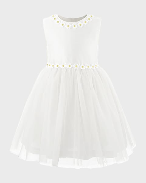 Rachel Riley Girl's Peter Pan-Collar Organza Pintuck Dress, Size 2-10 |  Neiman Marcus