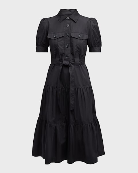 Natalia Mixed Media Midi Dress