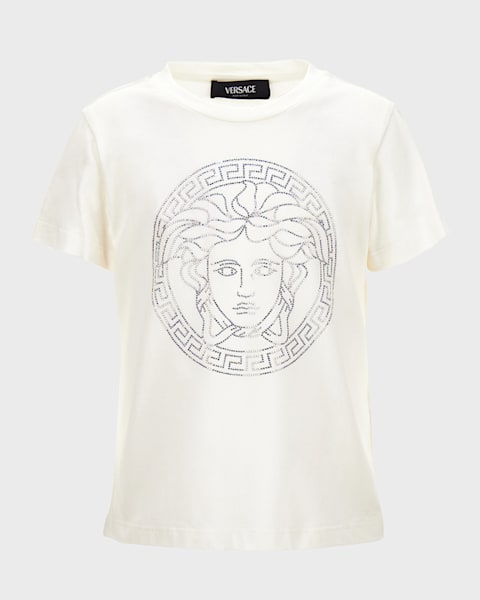 Versace Girl's Medusa & Greca Trim Graphic T-Shirt, Size 4-6
