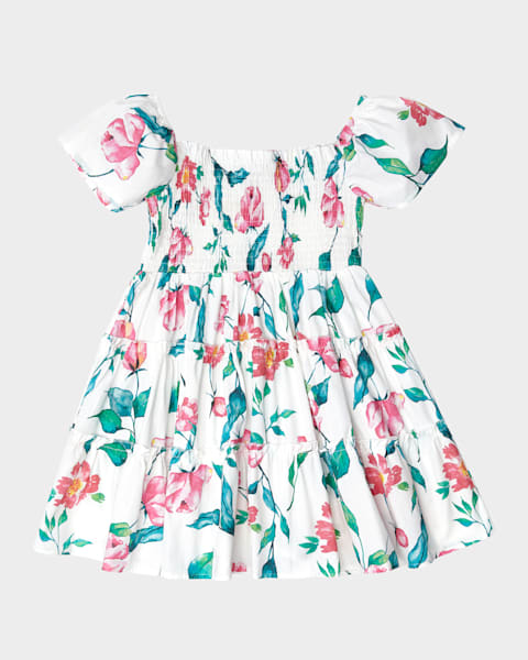 KIDS' ROUND NECK TIERED DRESS 4-10 ST GERMAINS GIRL