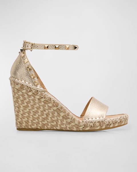 Rockstud Rope Wedge Espadrille Sandals