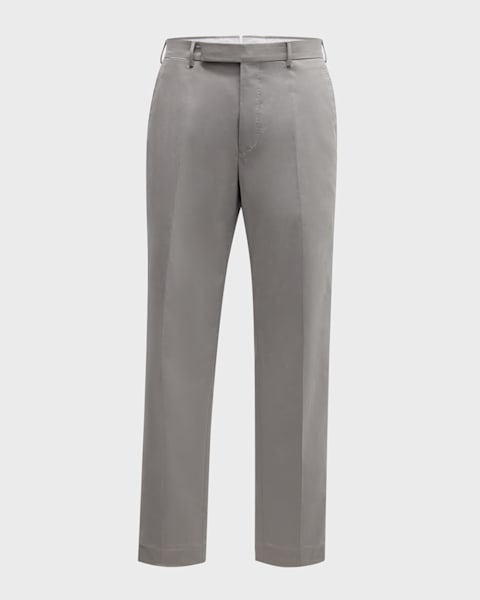 ZEGNA Men's Pleated Cotton-Wool Pants | Neiman Marcus