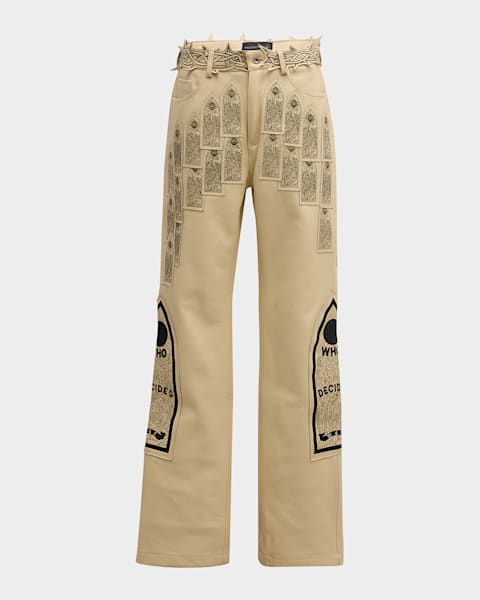 Balenciaga Men's Allover Diagonal Logo Pajama Pants | Neiman