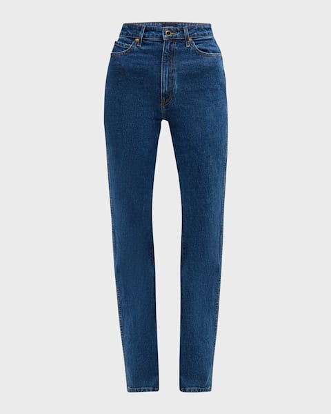【関税込み】KHAITE ネイビー Abigail ストレッチ ジーンズ KHAITE: Navy Abigail Stretch Jeans | SSENSE