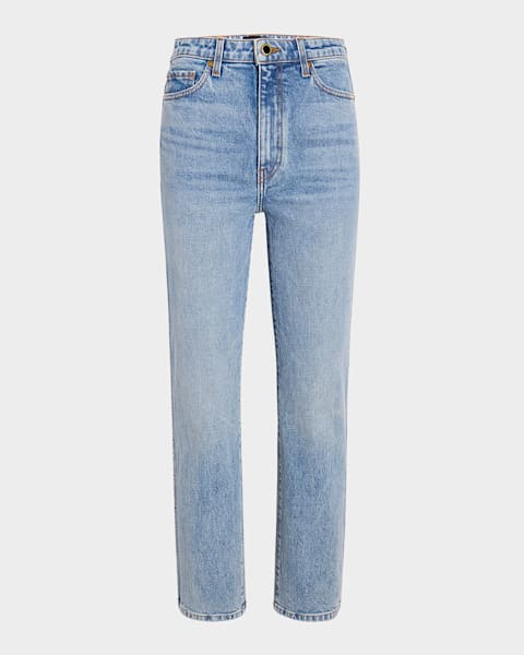 Khaite Bonnie Straight-Leg Dark Wash Jeans | Neiman Marcus