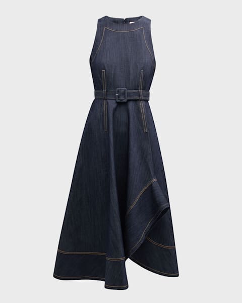 The Halter City Denim Dress