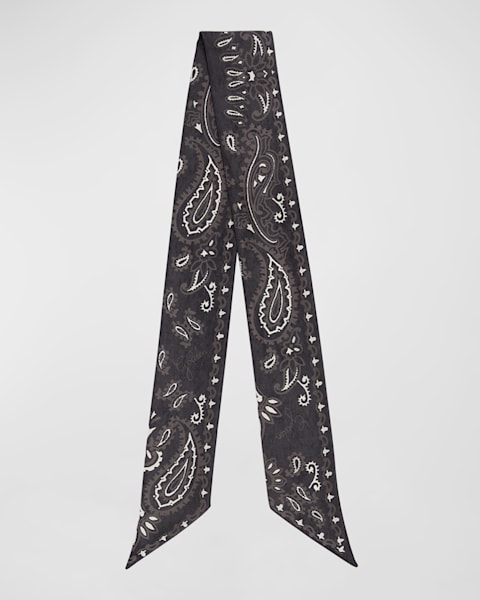 Saint Laurent Vintage Paisley Silk-Blend Square Scarf | Neiman Marcus