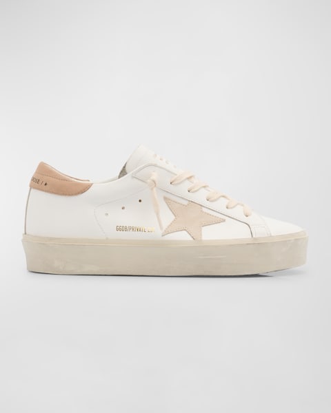 Golden Goose Hi Star Mixed Leather Low-Top Sneakers | Neiman