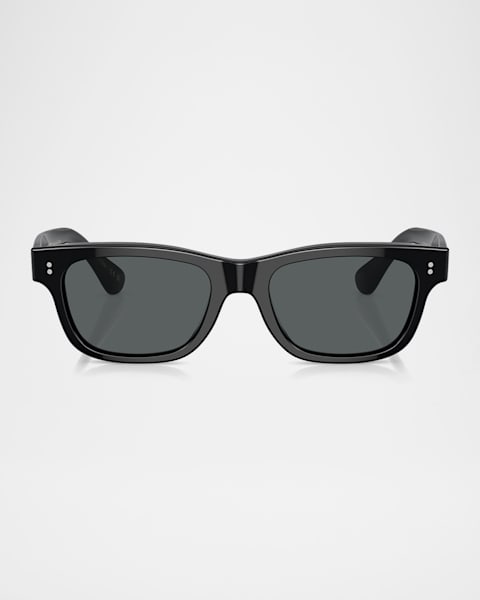 Oliver Peoples Gregory Peck 47 Round Sunglasses, Yellow | Neiman