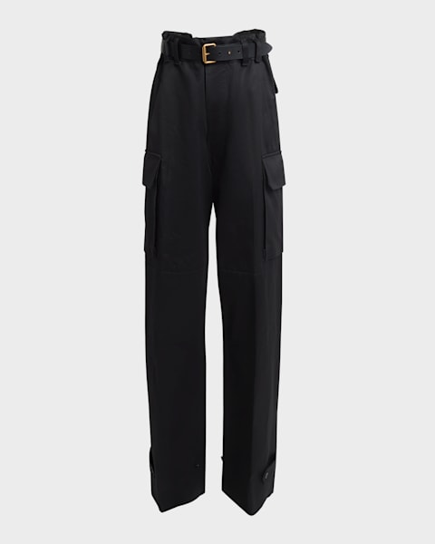 Saint Laurent Paisley Fluid Twill Straight-Leg Pants