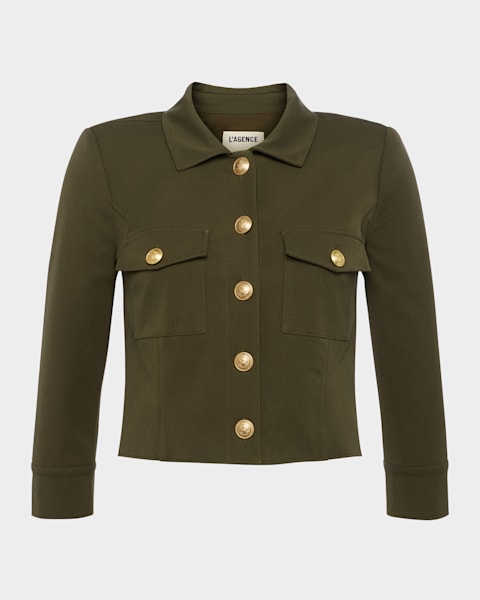Emporio Armani Single-Button Couture Cotton Blazer | Neiman