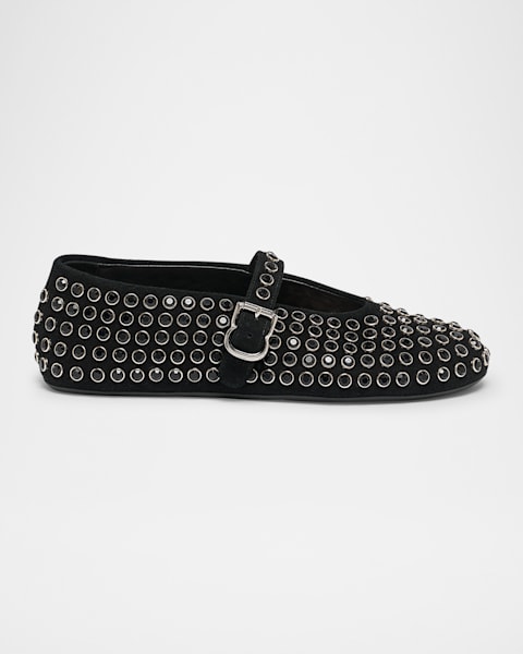 バレエシューズ ALAIA BLACK SUEDE FLAT BALLERINA BIKER 三越伊勢丹 | ALAÏA/アライア通販 | BIKER スエード フラット
