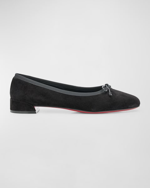Christian Louboutin Mamadrague Napa Bow Ballerina Flats
