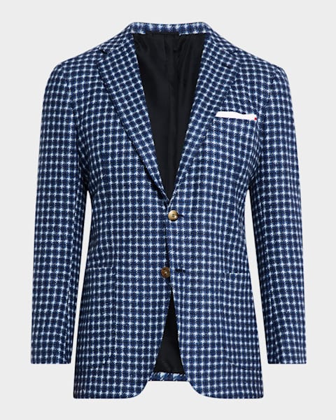 dunhill Men's Wool and Cashmere Glen Check Sport Coat