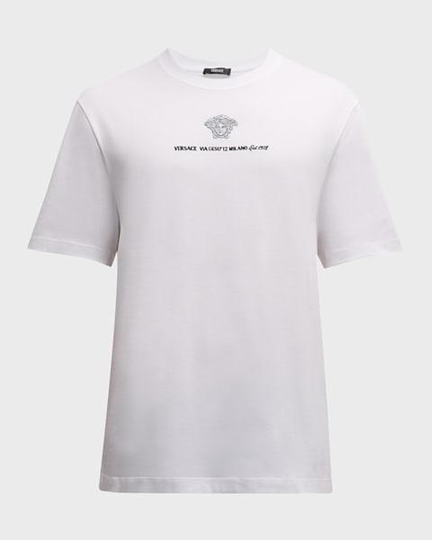 【送料&関税込】Versace Cotton Crew-neck T-shirt Versace - Cotton crew-neck T-shirt White - The Corner