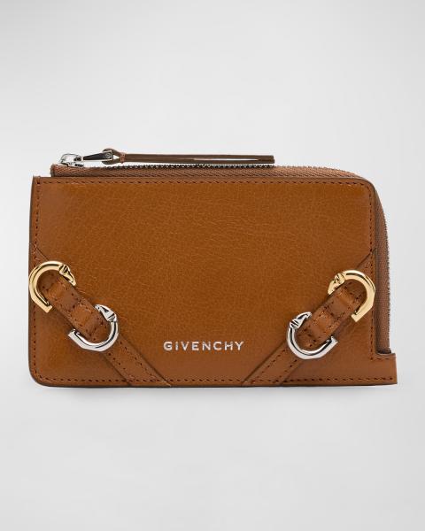 Givenchy Voyou Zipped Cardholder in Tumbled Leather | Neiman Marcus