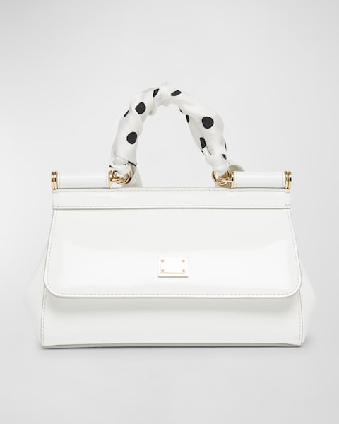 【MARC JACOBS】The Sack Future/フローラル ミニ サックバッグ The Sack Future Floral Mini leather tote bag in white - Marc