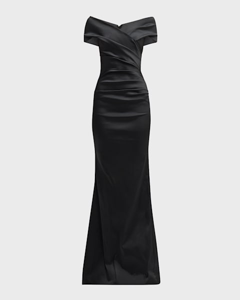 AMUR Lorelie Pleated Halter Gown | Neiman Marcus