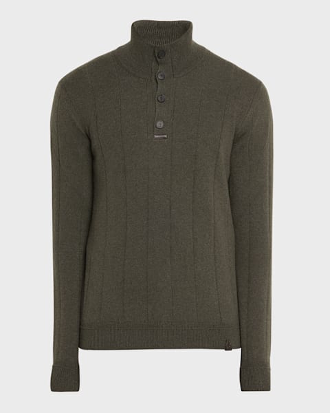 12 Gauge cotton Blend 1/4 zip rib sweater - Magnus main image 1
