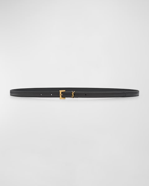 Saint Laurent YSL Cassandre Leather Belt | Neiman Marcus