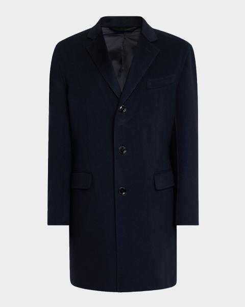 Prada Men's Single-Breasted Wool-Cashmere Coat | Neiman Marcus