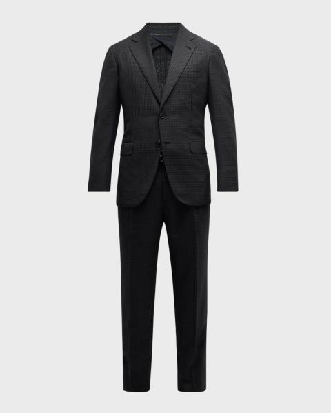 Giorgio Armani Men's Micro-Houndstooth 210G Suit | Neiman Marcus